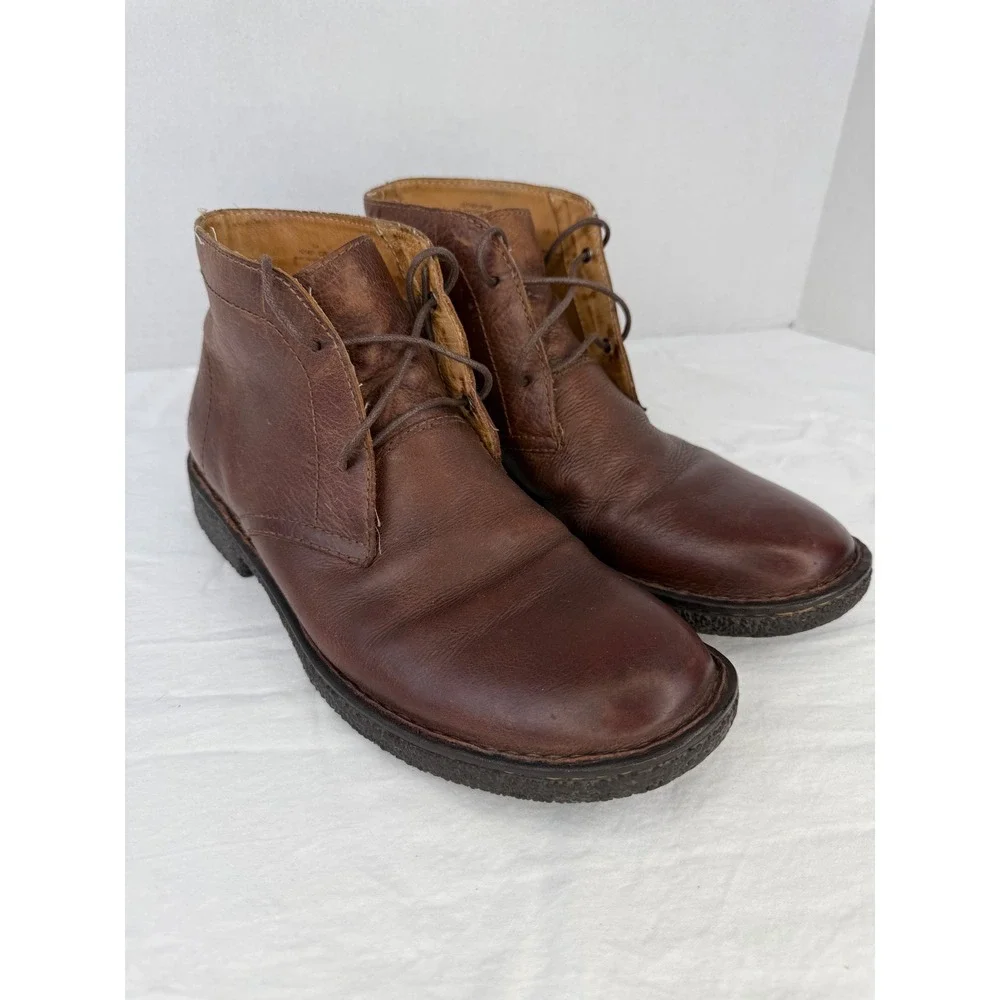 Born Mens Brown‎ Leather Chukka Boots Lace Up Ankle Booties Size 9M